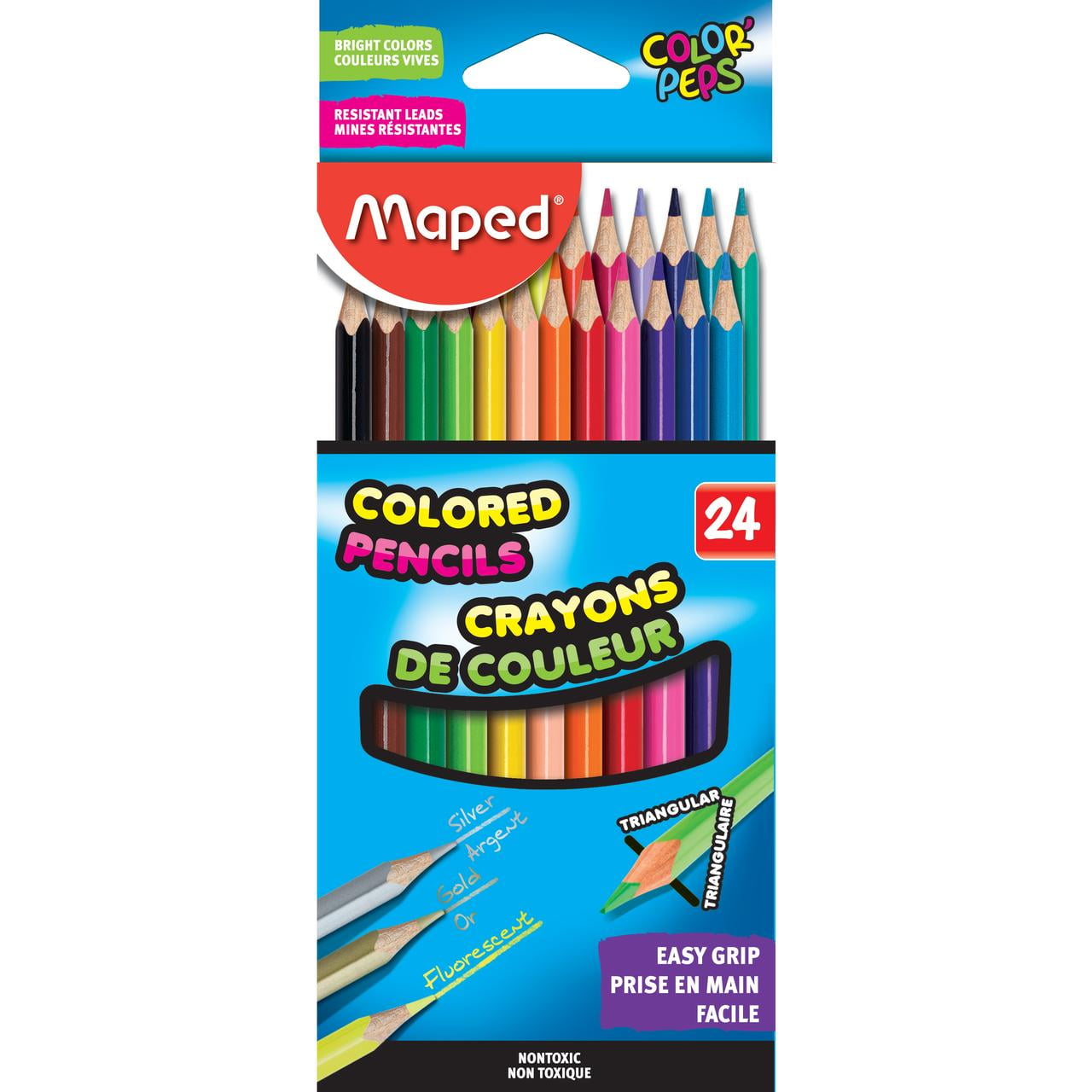 Maped - Feutres Monster Color'Peps - 24 Feutres de Coloriage Fun et  Originaux & Crayons à papier triangulaires BLACK'PEPS ENERGY avec gomme -  HB moyen
