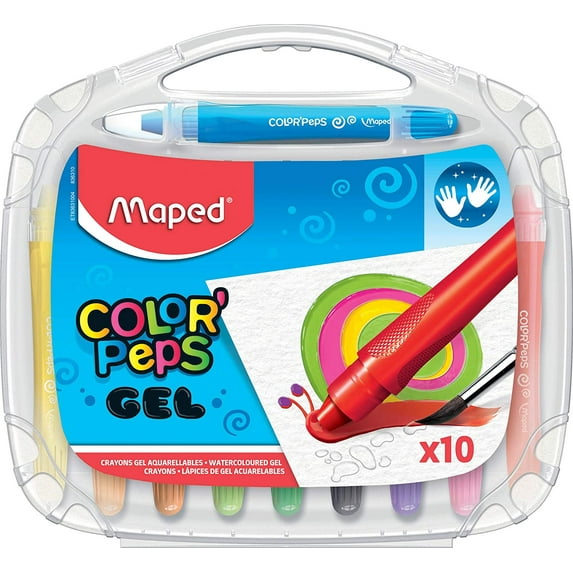 Maped Color'Peps Watercolor Gel Retractable Crayons, Pack of 10