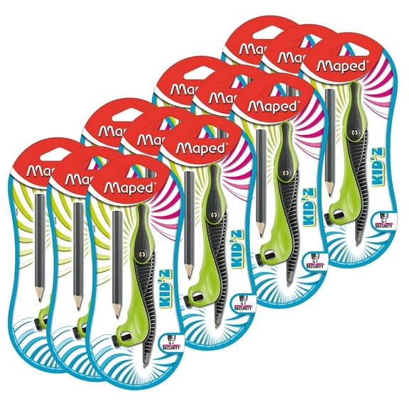 Maped Kid'z Compass with Safety Tip and Pencil Blue Pink or Green MAP191610-12