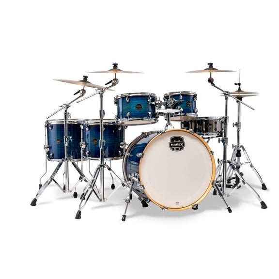 Mapex AR628SFUV Armory Studioease Fast Shell Pack, 22" Bass Drum, Blue Wave Burst
