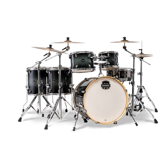 Mapex AR628SVET Armory Studioease Shell Pack, 22" Bass Drum, Black Onyx Burst