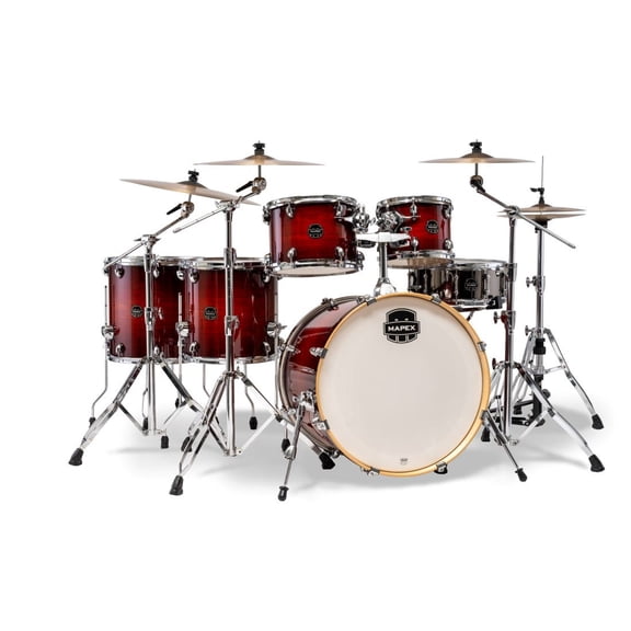 Mapex AR628SVET Armory Studioease Shell Pack, 22" Bass Drum, Red Onyx Burst