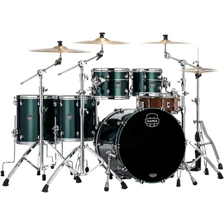Mapex Saturn Evolution Workhorse Maple 5-Piece Shell Pack With 22" Bass Drum Brunswick Green
