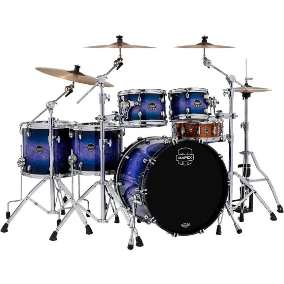 Mapex Saturn VI Studioease 5-Piece Shell Pack with 22" Bass Drum Cobalt Burst