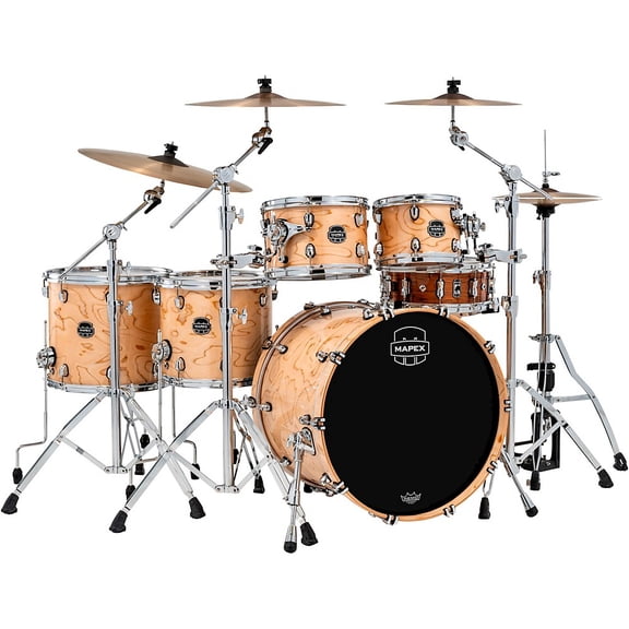 Mapex Saturn VI Studioease 5-Piece Shell Pack with 22" Bass Drum Exotic Natural Burl