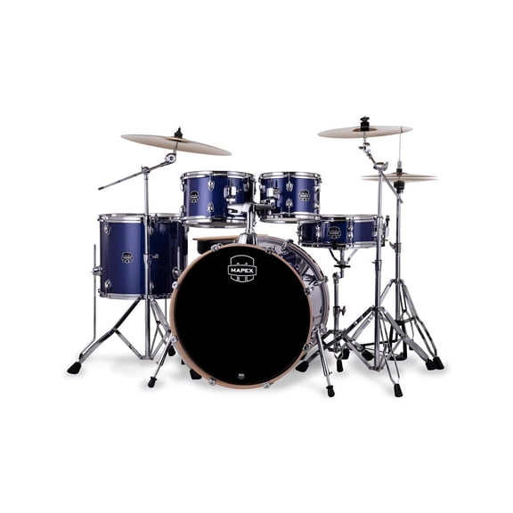 Mapex VE5295FTC Venus Rock Kit Complete, 22" Bass Drum, Blue Sky Sparkle