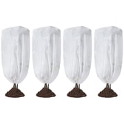 Maphissus 4 Pack Drawstring Plant Covers Freeze Protection , 32x47 Reusable Winter Frosts Cloth for Outdoor Plants