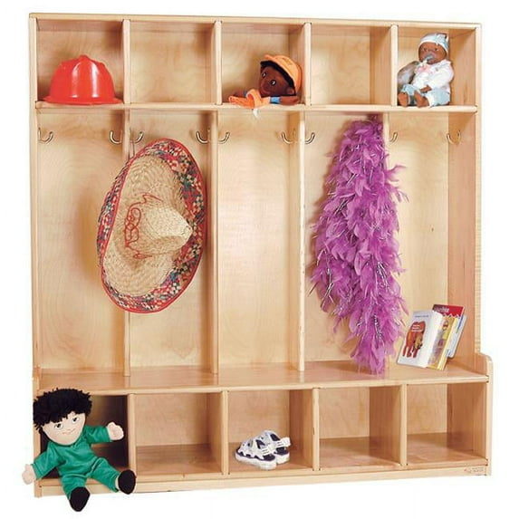 Maple 5 Section Offset Seat Locker