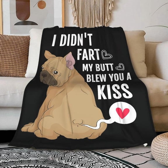 [Maple] [60x50inch] Soft Funny Throw Blanket Cute Ultra Flannel Fleece French Bulldog Frenchie Puppy Dog All Season Warm And Cozy Quilt Blanket For Bed Sofa Couch For Kids