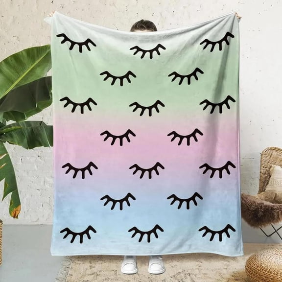 [Maple] [60x50inch] Soft Funny Throw Blanket Eyelash Flannel Air Conditioning Flannel Blanket Digital Printing Blanket Sofa Cover Home Leisure Blankets