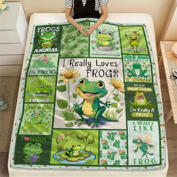 [Maple] [60x50inch] Soft Funny Throw Blanket Frog Blanket Gift Super And Comfortable Flannel Blankets,Nap Blankets