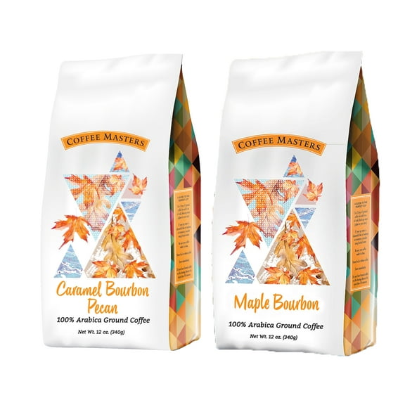 Maple Bourbon and Caramel Bourbon Pecan Ground Coffee (2 Pack)