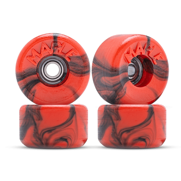 Maple Bowl Reaper Orange Fingerboard Wheels with Bearings for Mini Skateboard Setup