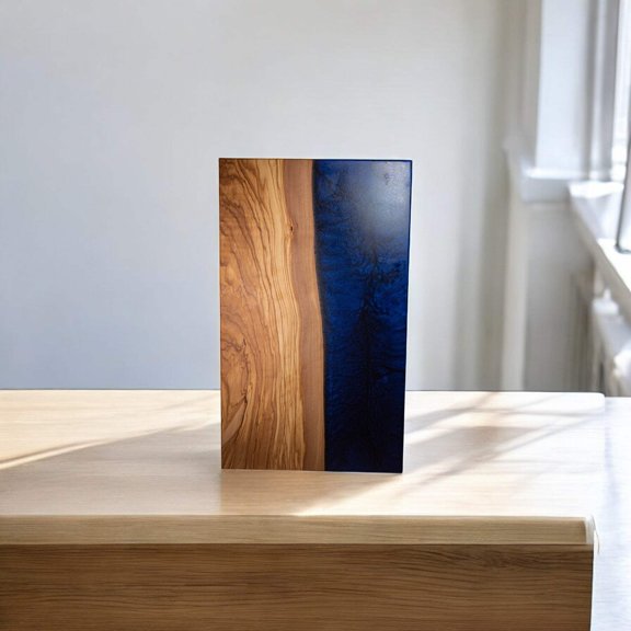 Maple Burl Clear Blue Epoxy Charcuterie Boards/Serving Board