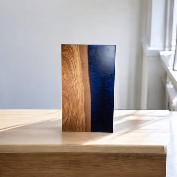 Maple Burl Clear Blue Epoxy Charcuterie Boards/Serving Board