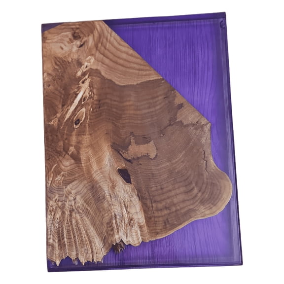 Maple Burl Clear Purple Epoxy Charcuterie Boards/Serving Board
