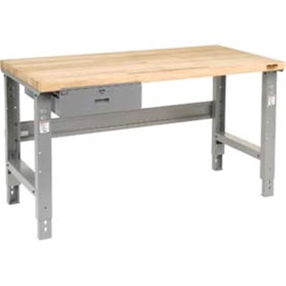 Maple Butcher Block Workbench - Gray - 48 x 30 in. - Adjustable Height
