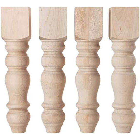 Maple Chunky Bench Legs - Replacement Coffee Table Legs - Unfinished - Set of 4 - Made in NC - Dimensions: 3.5" x 16"$$Tools & Hardware Other