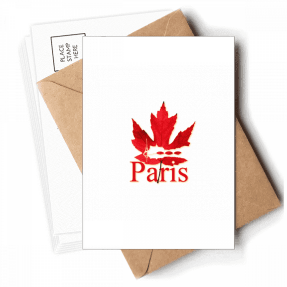 Maple  City Outline Paris Postcards Envelopes Blank Note Cards Mailing