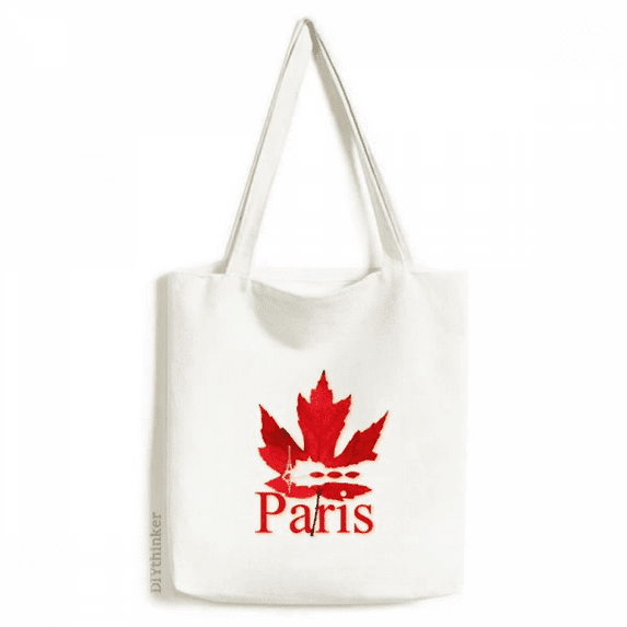 Maple City Outline Paris Tote Canvas Bag Shopping Satchel Casual Handbag