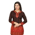 thumbnail image 1 of Maple Clothing India Tunic Top Kurti Women's Printed Blouse Indian Apparel (Black, M), 1 of 6