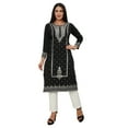 thumbnail image 1 of Maple Clothing Indian Kurta for Women Printed India Tunic Tops Kurti Party Wear (Black, 4XL), 1 of 6