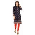 thumbnail image 1 of Maple Clothing Indian Kurtas for Women Long Kurti Tunic Tops (Blue, 4XL), 1 of 6
