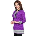 thumbnail image 1 of Maple Clothing Indian Tunics Kurti Top Blouse Women's India Apparel (Purple, XXL), 1 of 6
