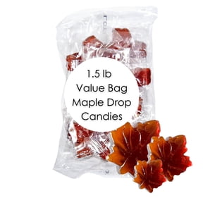 Maple Drops Hard Candy- 1.5lb Bulk Bag Of Maple Sugar Candy- Maple Syrup Candy- Maple Leaf Candy -Maple Hard Candy- Maple Candy From Vermont