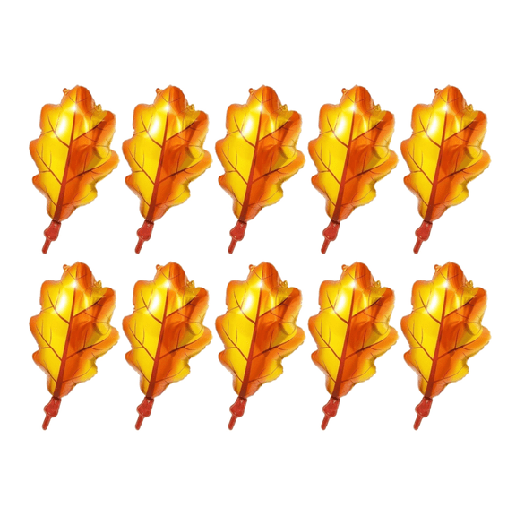 Maple Foil Balloons Set of 10 17 x 27 Inch Autumn Fall Decorations, Reusable Helium Supported Maple Leaves Balloons for Wedding Birthday Party Thanksgiving Holiday Indoor Outdoor Decor