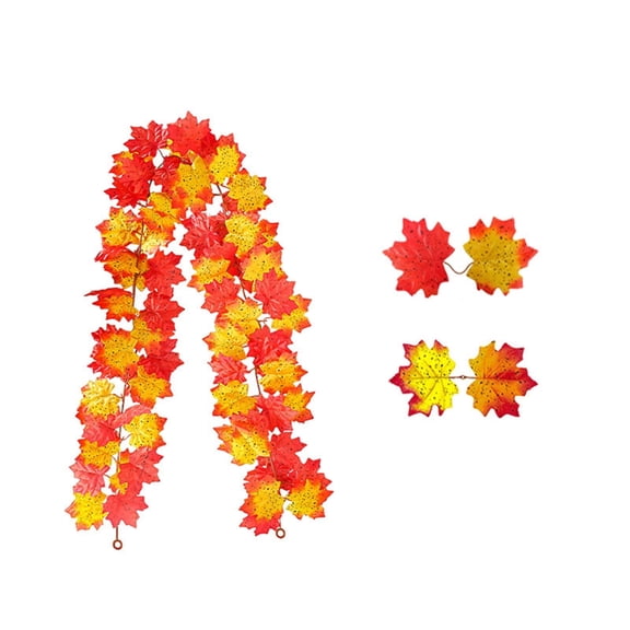 Maple Foliage Garland Harvest Decor 68.8 Inch Artificial Maple Hanging Vine for Fall Party Backdrop Mantel Staircase Table Wedding Home Decor, Artificial Plants
