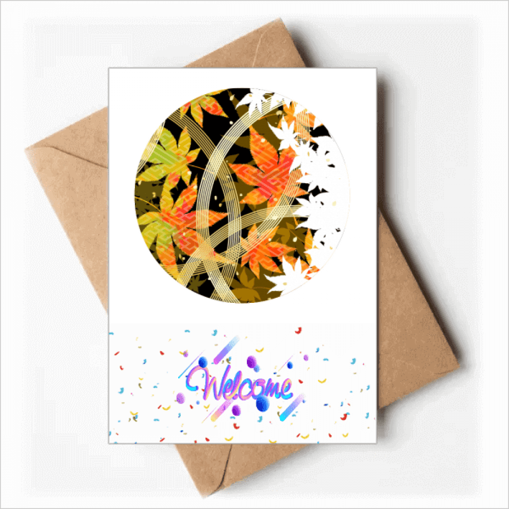 Maple Geometry Flowers Pattern Welcome Back Greeting Cards Envelopes Blank
