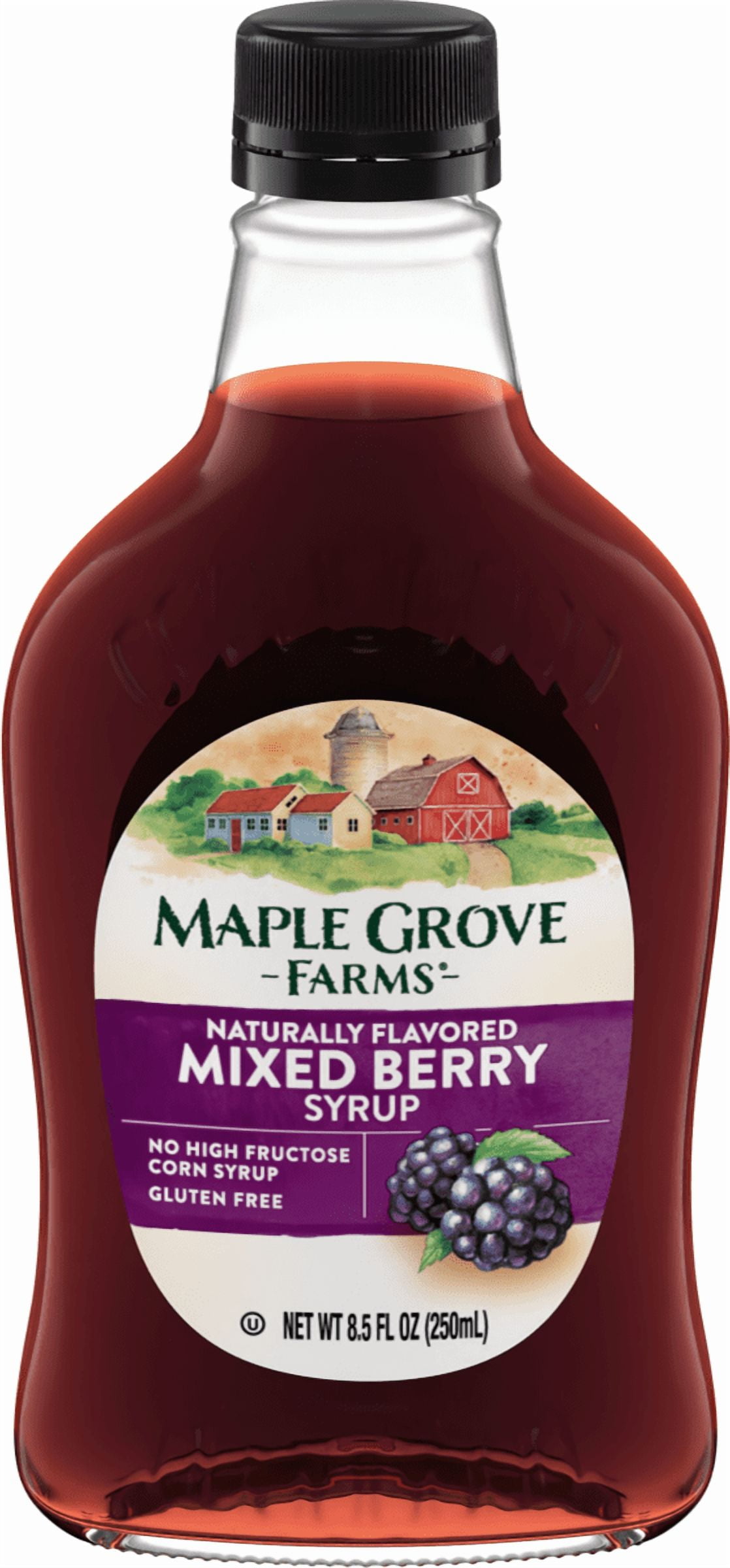 Maple Grove Farms Mixed Berry Flavored Syrup, Mixed Berry Syrup, 8.5 fl oz Bottle
