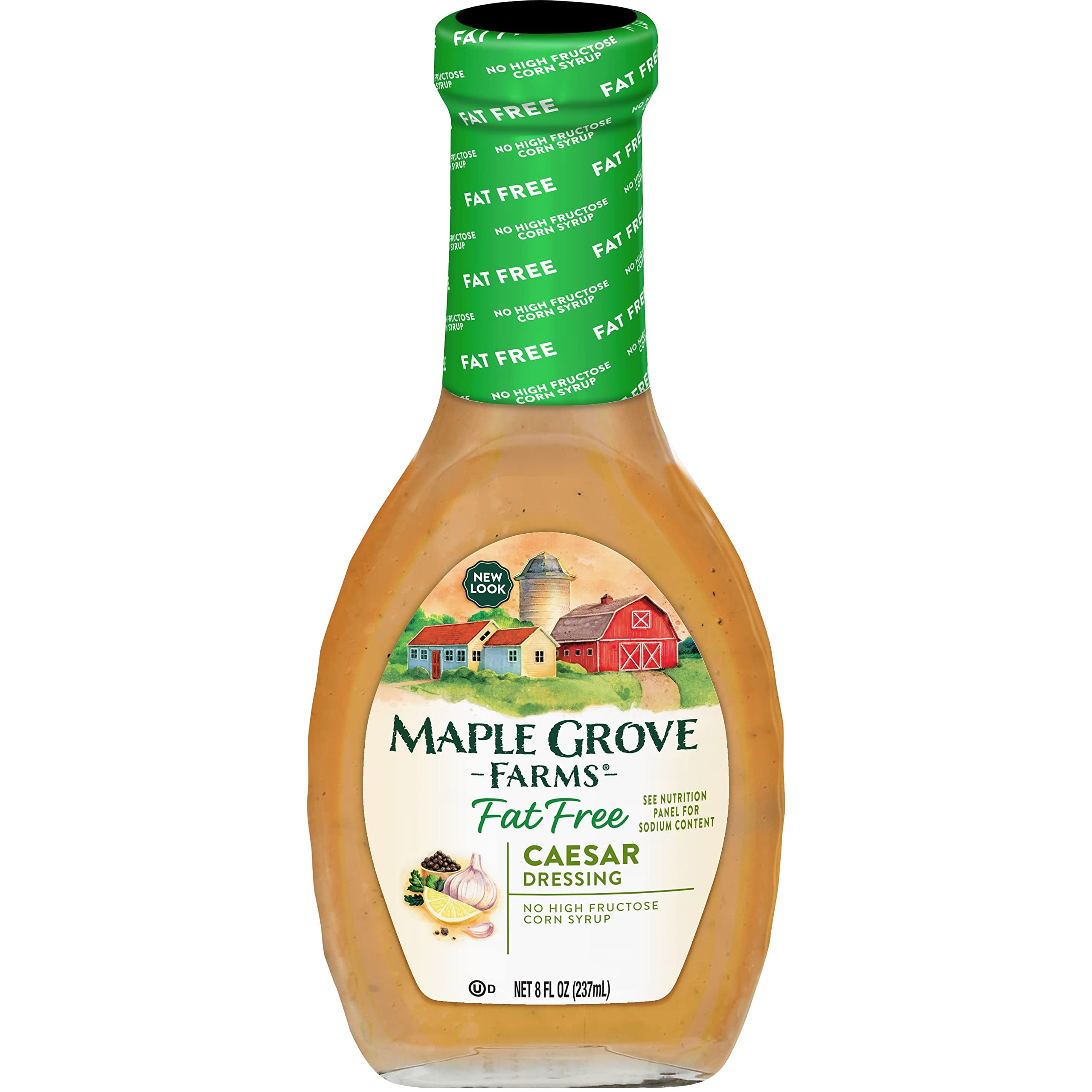 Maple Grove Farms Fat OIF8Free Salad Dressing, Caesar, 8 Ounce (Pack of 12)