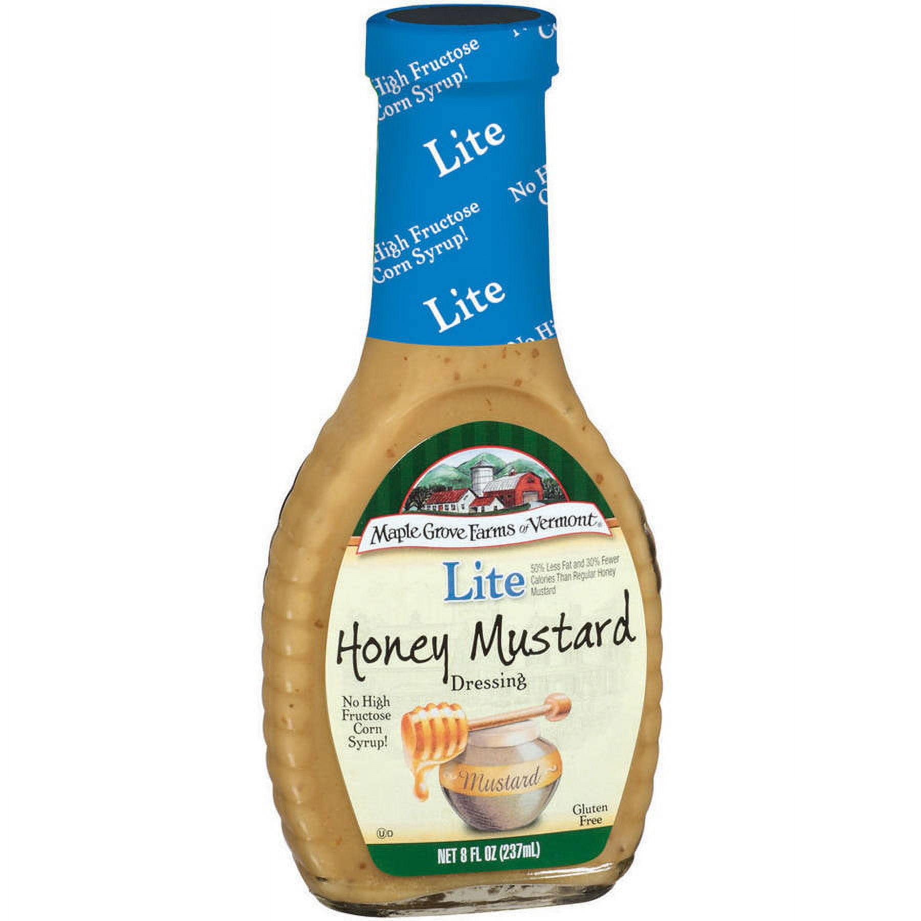 Maple Grove Farms Lite Honey Mustard Dressing, 8 oz (Pack of 6