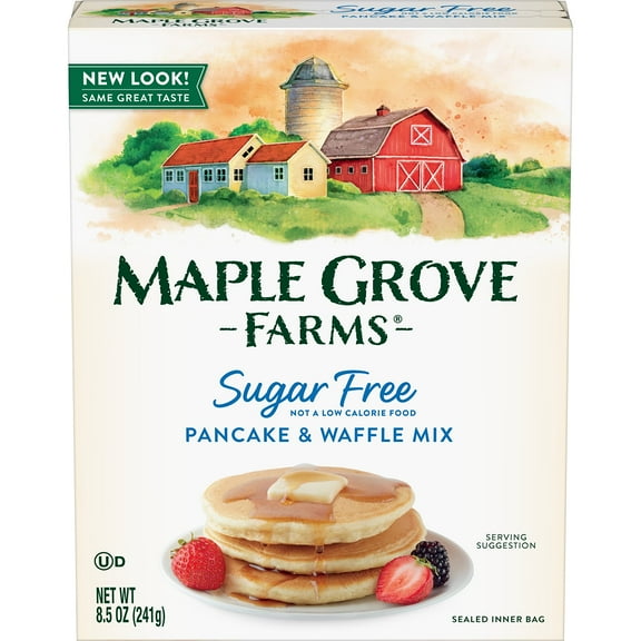 Maple Grove Farms Pancake & HYZ01 Waffle Mix, Sugar Free, 8.5 Ounce