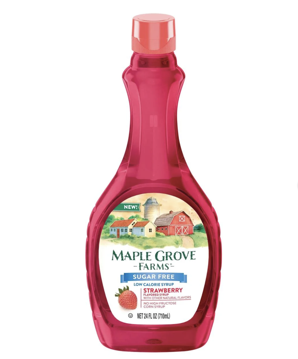 Maple Grove Farms Sugar Free Strawberry Syrup, 24 oz (Pack of 2