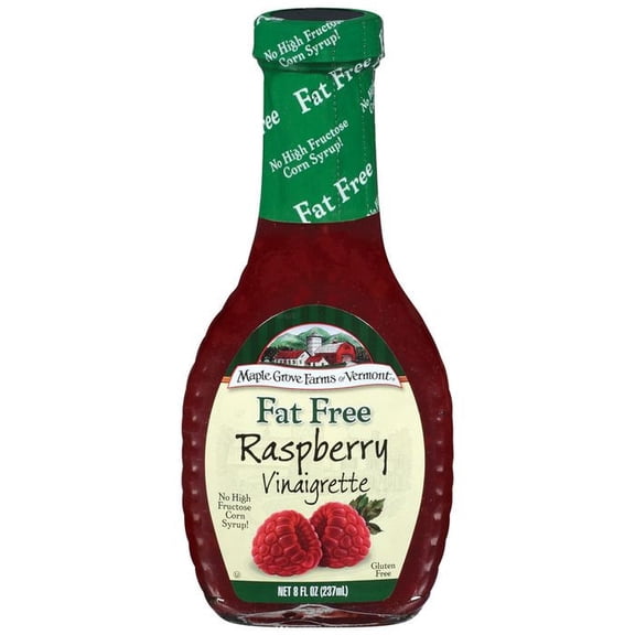 Maple Grove Farms of Vermont Fat Free Raspberry Vinaigrette Dressing 8 fl. oz. Glass Bottle