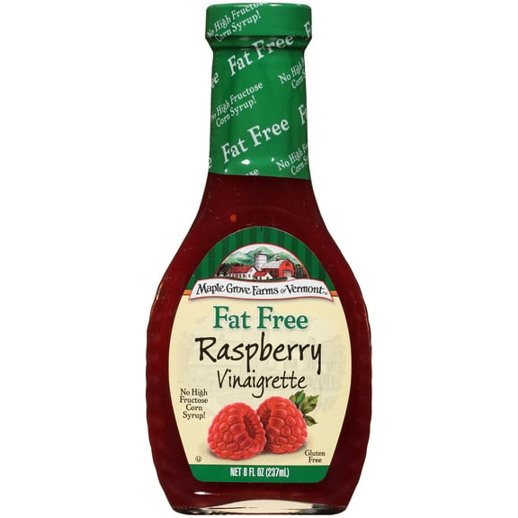 Maple Grove Farms of Vermont Fat Free Raspberry Vinaigrette Dressing 8 fl. oz. Glass Bottle