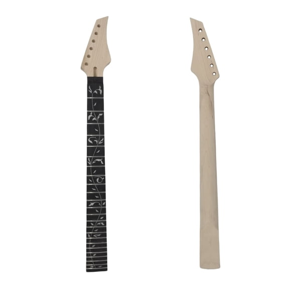 Maple Guitar Neck 24 Fret 25.5 inch Rosewood Fretboard Bolt on Style Vine Inlay