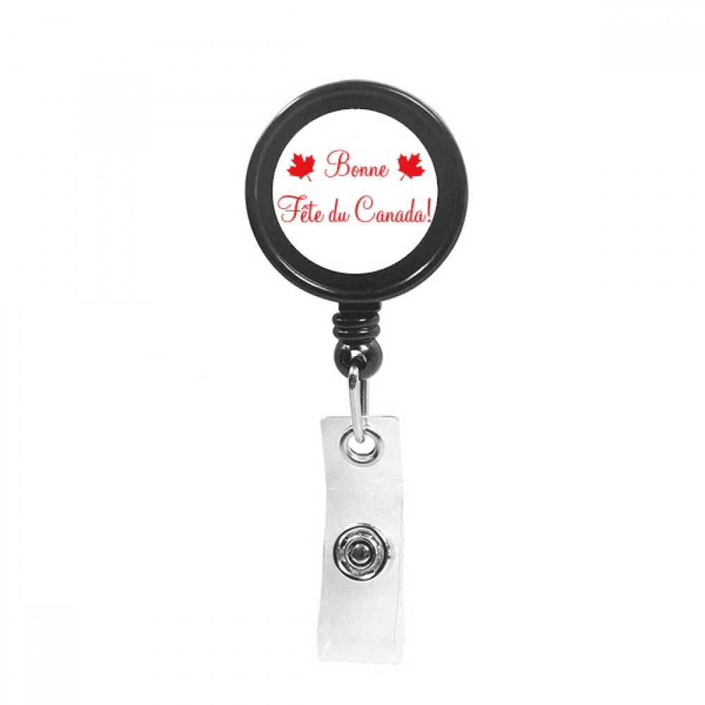 Maple  Happy Canada Day 4th Of July Retractable Keychain Badge Holder ID Badge