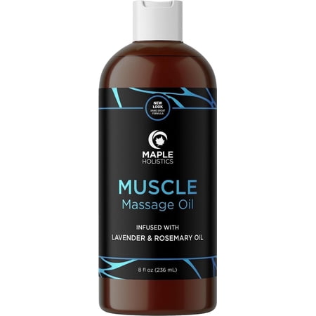Sore Muscle Massage Oil for Body - Relaxing Massage Oil for Massage Therapy with Lavender and Rosemary Oils for Muscle Relief - Gentle Warming Massage Oil for Sore Muscles for Pro or Home Use (8oz)