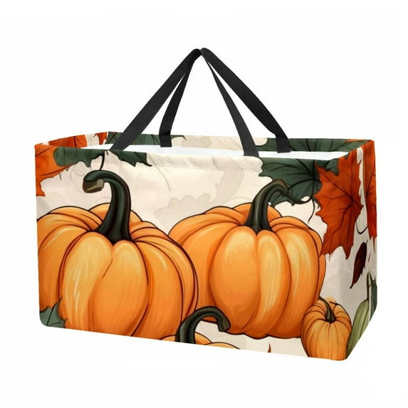 Maple Ieaf Pumpkin Large Oxford Cloth Decorative Box Shopping Bag Collapsible Bucket