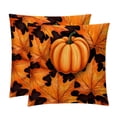 thumbnail image 1 of Maple Ieaf Pumpkin Luxurious Velvet Throw Covers Pillow Inserts - Set of 2 Throw Pillows with Unique Patterns - 16x16, 18x18, 20x20 Inches for Home Decor and Gifts, 1 of 6