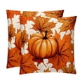 thumbnail image 1 of Maple Ieaf Pumpkin with Unique Patterns Covers - Set of 2 Throw Pillows for Home Decor - Available in 16x16, 18x18, 20x20 Inches for Various Occasions, 1 of 6