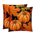 thumbnail image 1 of Maple Ieaf Pumpkin Velvet Bed Pillow Throw Covers Pillow Inserts Throw Pillows with Unique Patterns - Set of 2, Sizes 16x16, 18x18, 20x20 Inches for Various Occasions, 1 of 6