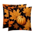 thumbnail image 1 of Maple Ieaf Pumpkin Velvet Throw Pillow Covers Set of 2 - 16x16, 18x18, 20x20 Inches - Unique Patterns - Bed Pillow Inserts Included for Various Occasions, 1 of 6