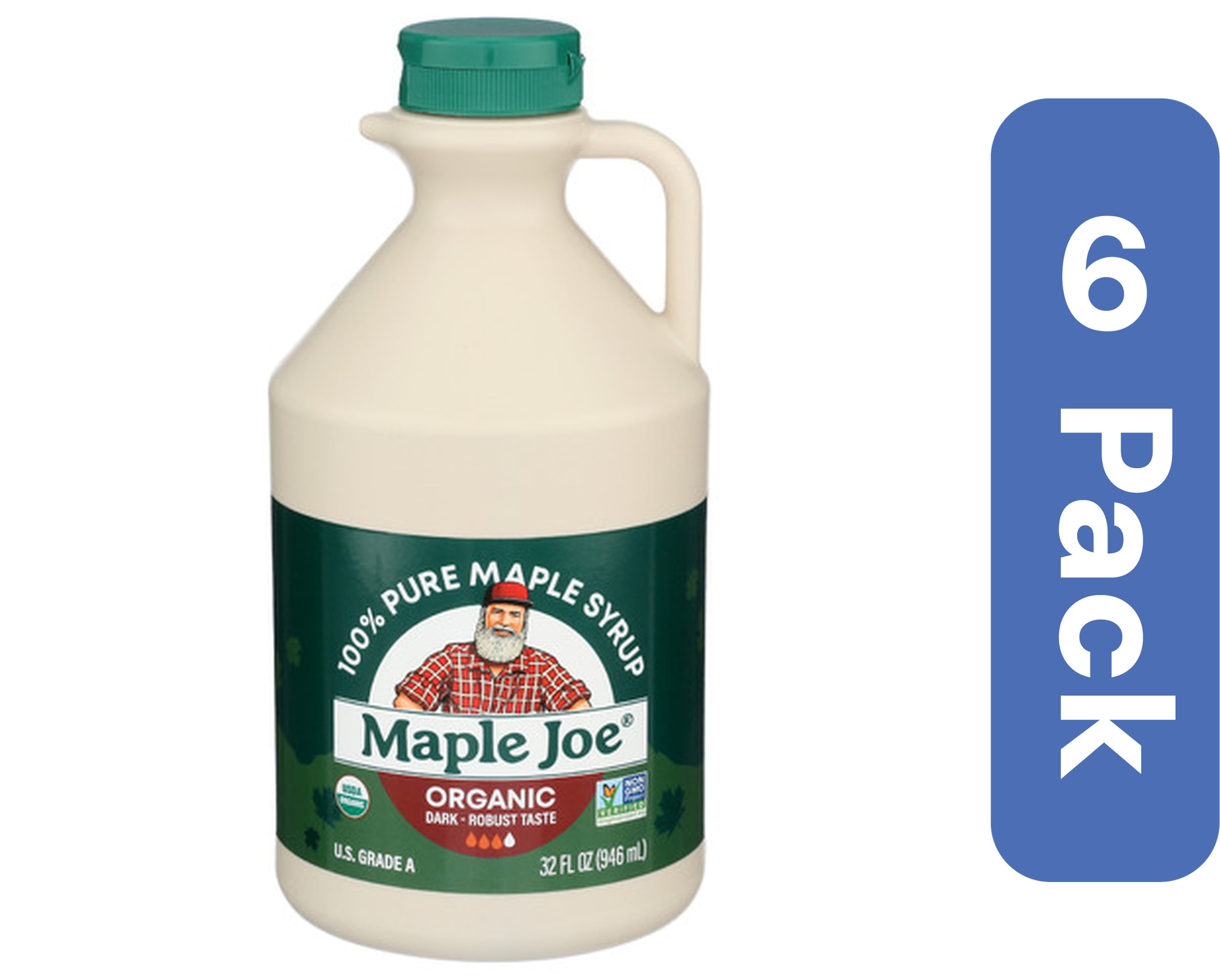 Maple Joe Organic Dark Maple Syrup 32 oz (Pack of 6)