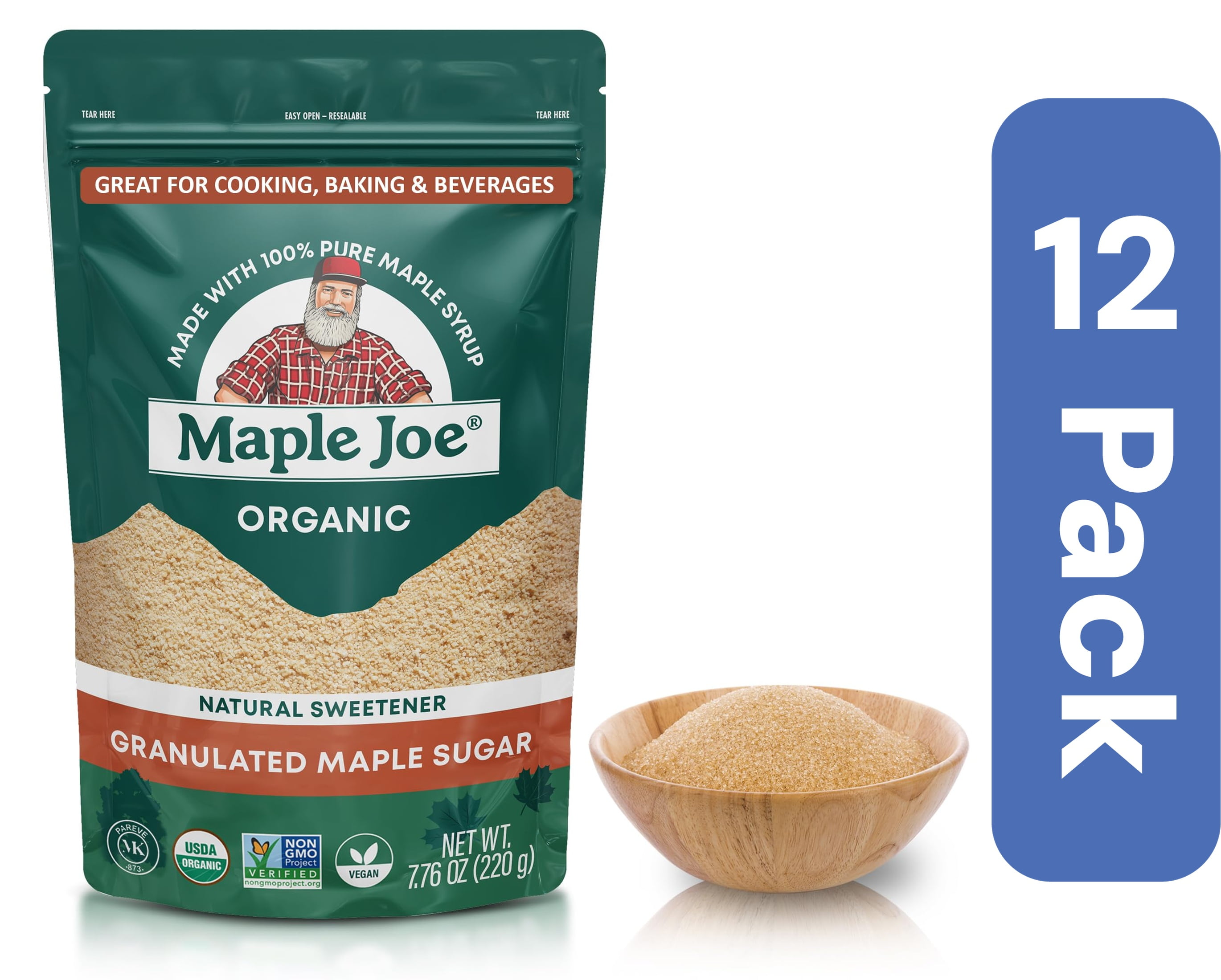 Maple Joe Organic Maple Sugar 7.76 oz (Pack Of 12)