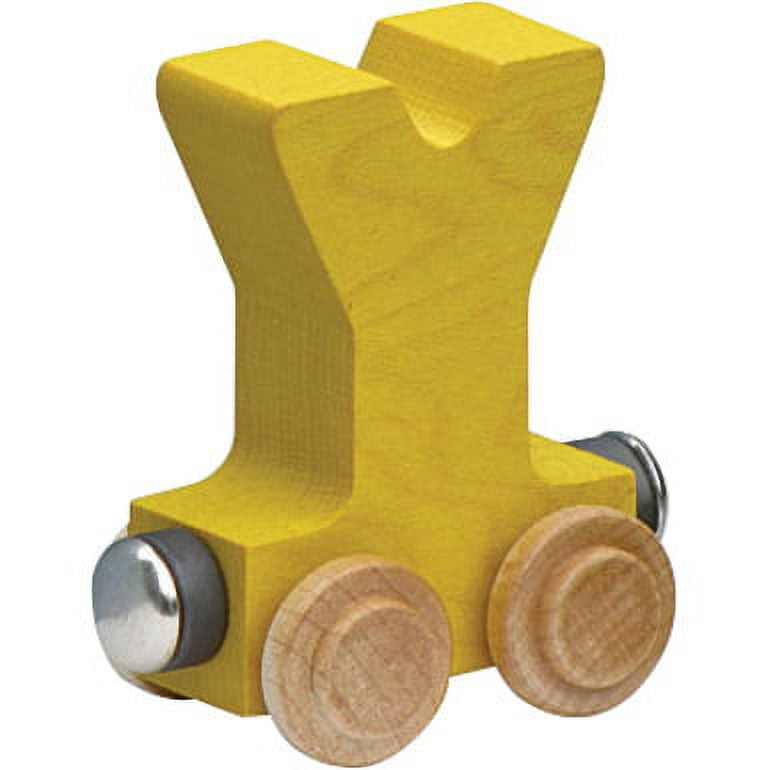 NameTrains Bright Letter Car M - Orange | Made In USA Wooden Train Letter For Kids, Custom Names